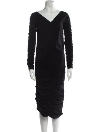 Pre-owned Helmut Lang Nylon Knee-length Dress In Blue