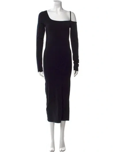 Pre-owned Helmut Lang Nylon Long Dress In Black