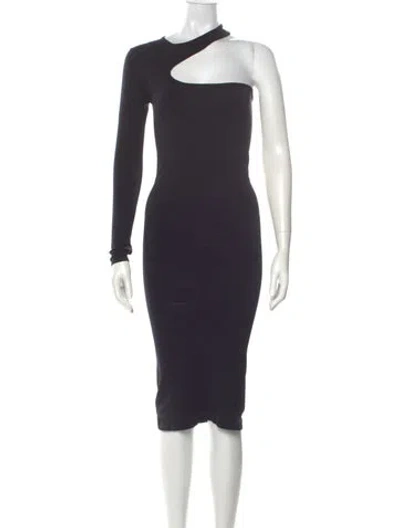 Pre-owned Helmut Lang Nylon Midi Length Dress In Black