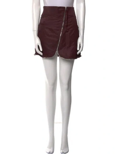 Pre-owned Helmut Lang Nylon Mini Skirt In Burgundy