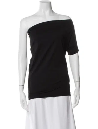 Pre-owned Helmut Lang Nylon Off-the-shoulder Top In Black