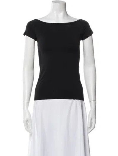 Pre-owned Helmut Lang Nylon Off-the-shoulder T-shirt In Black