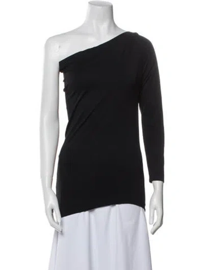 Pre-owned Helmut Lang Nylon One-shoulder Top In Black
