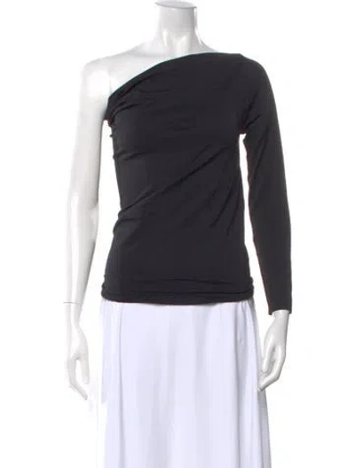 Pre-owned Helmut Lang Nylon One-shoulder Top In Black