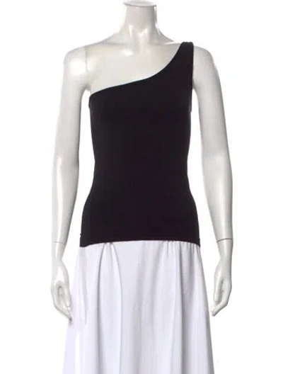 Pre-owned Helmut Lang Nylon One-shoulder Top In Black