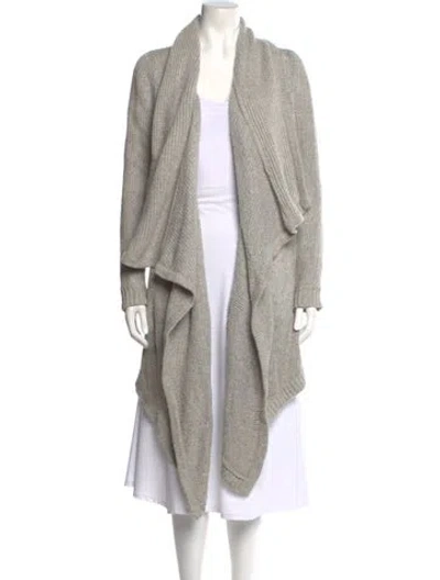 Pre-owned Helmut Lang Nylon Open Front Sweater In Gray