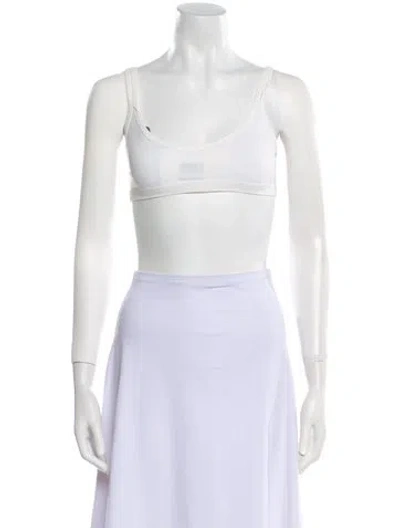 Pre-owned Helmut Lang Nylon Scoop Neck Crop Top W/ Tags In Neutral