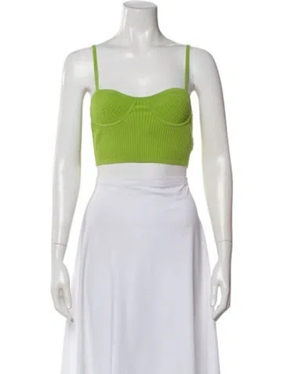 Pre-owned Helmut Lang Nylon Scoop Neck Crop Top In White