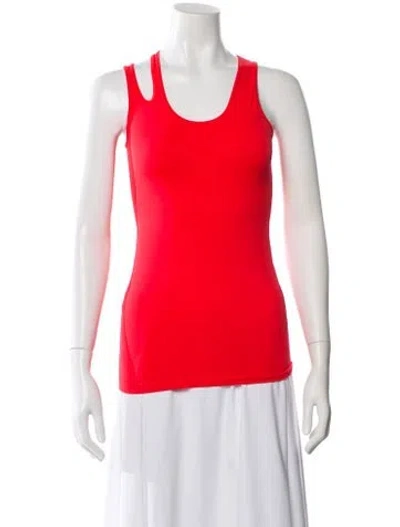 Pre-owned Helmut Lang Nylon Scoop Neck Top In Orange