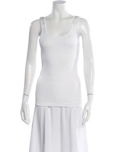 Pre-owned Helmut Lang Nylon Scoop Neck Top In White