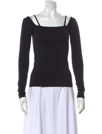 Pre-owned Helmut Lang Nylon Square Neckline Top W/ Tags In Black