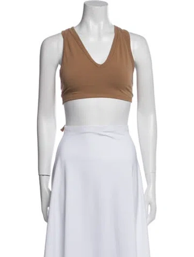Pre-owned Helmut Lang Nylon V-neck Crop Top In Black