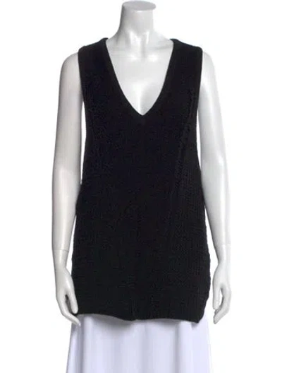 Pre-owned Helmut Lang Nylon V-neck Sweater In Black