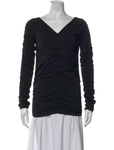 Pre-owned Helmut Lang Nylon V-neck Top In Black