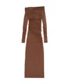 Helmut Lang One-shoulder Ruched Stretch-jersey Midi Dress In Brown