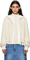 Helmut Lang Off-white Bomber Jacket Set In Oat - E03