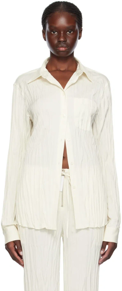 Helmut Lang Off-white Crushed Shirt In Ivory