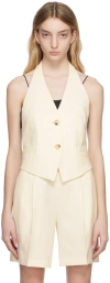 Helmut Lang Off-white Halter Vest In Ivory - C05