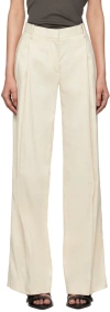 Helmut Lang Off-white Pleated Trousers In Summer Sand - 1yz