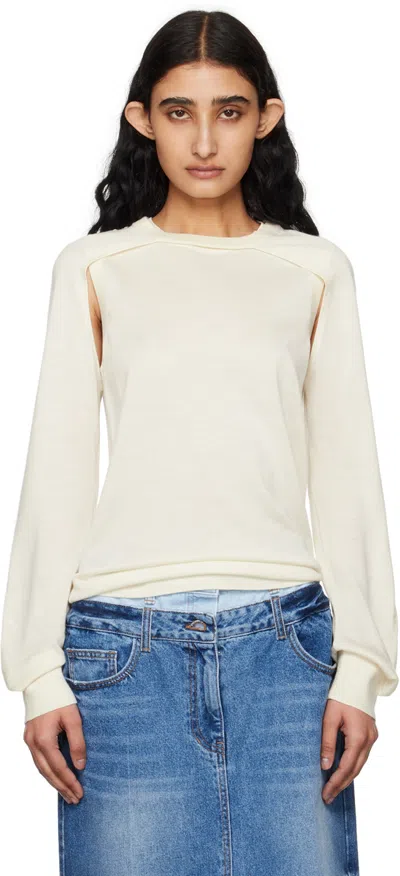 Helmut Lang Off-white Shrug Sweater In Ivory