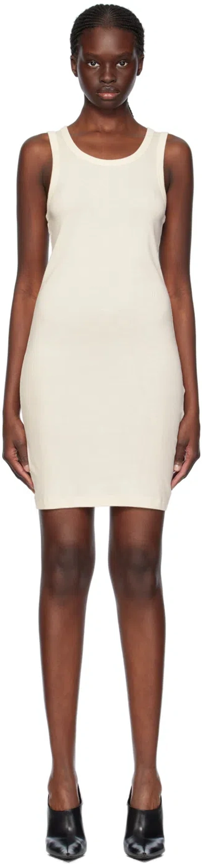 Helmut Lang Rib Tank Dress In Ivory