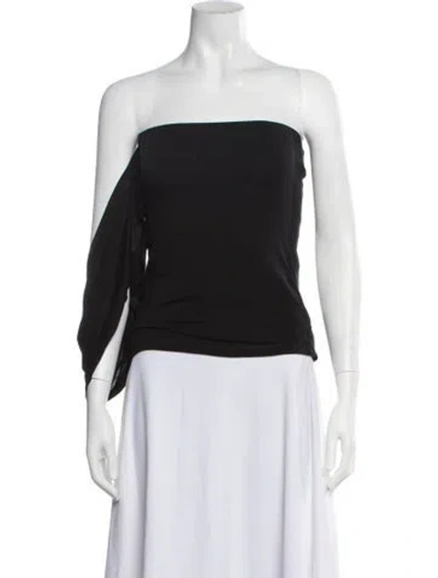 Pre-owned Helmut Lang Off-the-shoulder Long Sleeve Top In Black