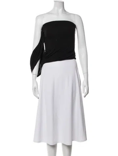 Pre-owned Helmut Lang Off-the-shoulder Long Sleeve Top In Black