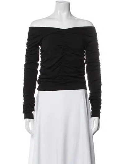 Pre-owned Helmut Lang Off-the-shoulder Long Sleeve Top W/ Tags In Black