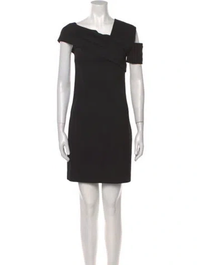 Pre-owned Helmut Lang Off-the-shoulder Mini Dress In Black