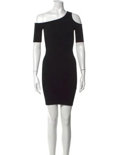 Pre-owned Helmut Lang Off-the-shoulder Mini Dress In Black