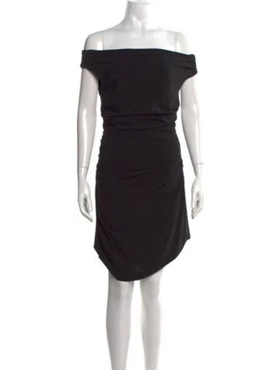 Pre-owned Helmut Lang Off-the-shoulder Mini Dress In Black
