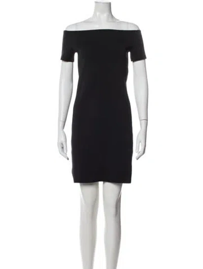 Pre-owned Helmut Lang Off-the-shoulder Mini Dress In Gray