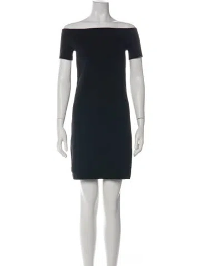 Pre-owned Helmut Lang Off-the-shoulder Mini Dress In Green