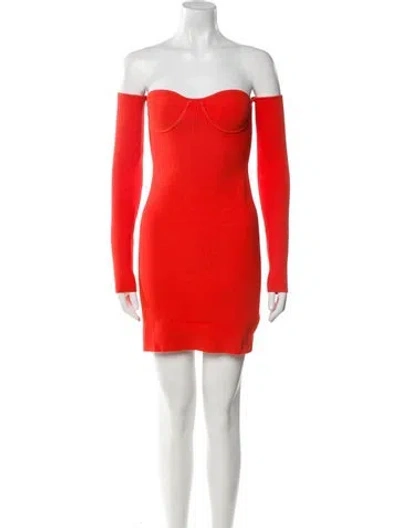 Pre-owned Helmut Lang Off-the-shoulder Mini Dress In Multi