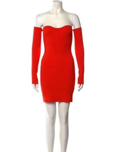 Pre-owned Helmut Lang Off-the-shoulder Mini Dress In Multi