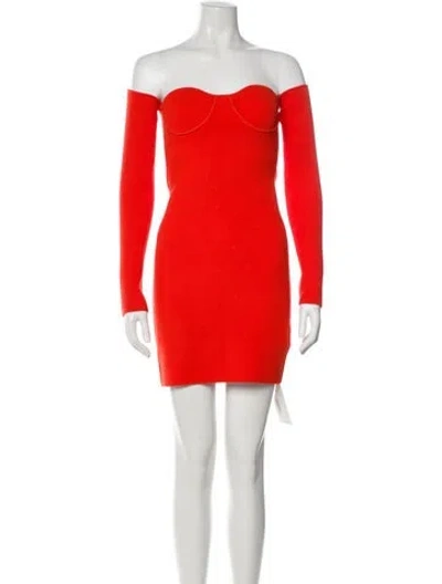 Pre-owned Helmut Lang Off-the-shoulder Mini Dress In Multi