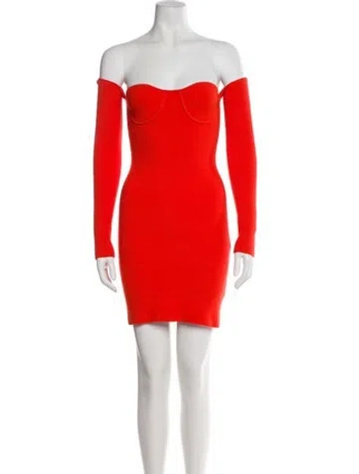 Pre-owned Helmut Lang Off-the-shoulder Mini Dress In Multi