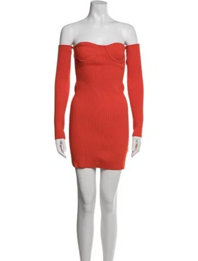 Pre-owned Helmut Lang Off-the-shoulder Mini Dress In Multi