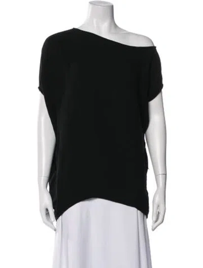Pre-owned Helmut Lang Off-the-shoulder Short Sleeve Top In Black