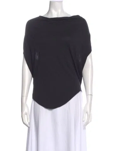 Pre-owned Helmut Lang Off-the-shoulder Short Sleeve Top In Gray