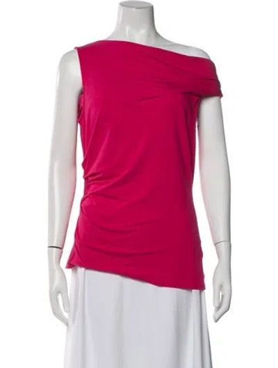 Pre-owned Helmut Lang Off-the-shoulder Sleeveless Top In Red