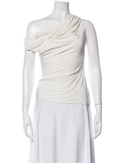 Pre-owned Helmut Lang Off-the-shoulder Sleeveless Top In White