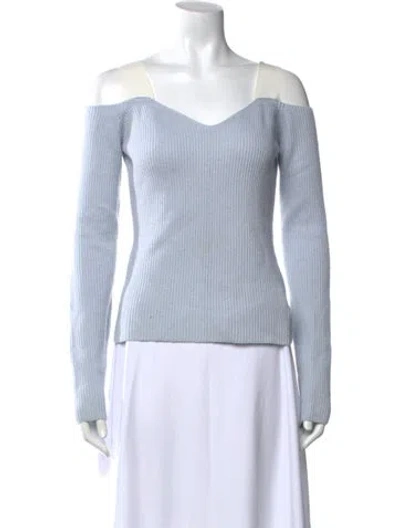Pre-owned Helmut Lang Off-the-shoulder Sweater In Blue