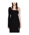 Helmut Lang Womens Ribbed Knit Cross Strap Pullover Top In Black