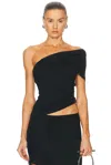 Helmut Lang Wind Convertible Asymmetric Cutout Jersey Top