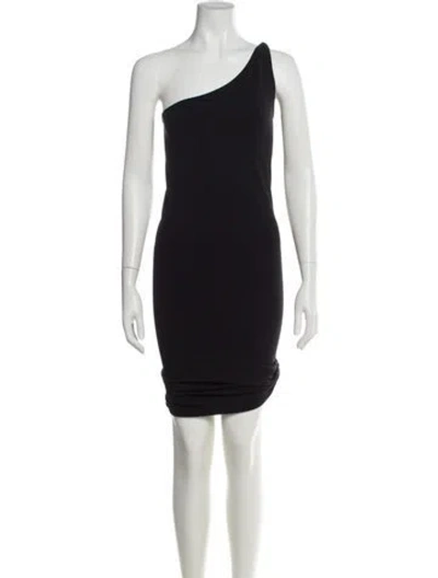 Pre-owned Helmut Lang One-shoulder Knee-length Dress In Black