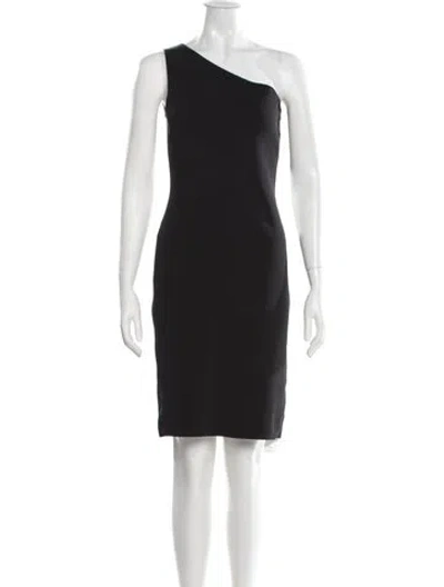 Pre-owned Helmut Lang One-shoulder Knee-length Dress In Black