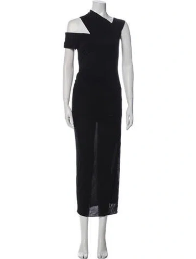 Pre-owned Helmut Lang One-shoulder Long Dress W/ Tags In Blue