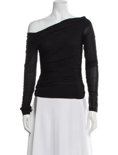 Pre-owned Helmut Lang One-shoulder Long Sleeve Top In Black