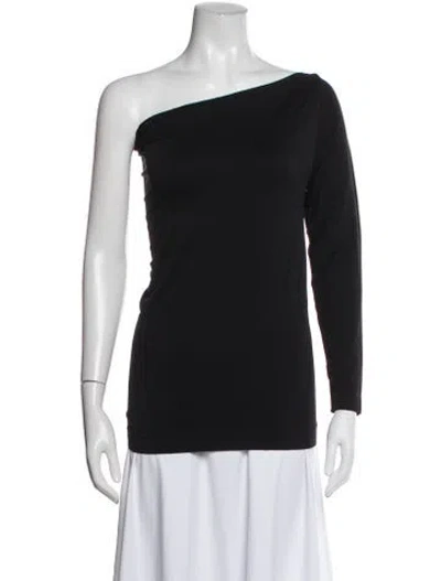 Pre-owned Helmut Lang One-shoulder Long Sleeve Top In Black